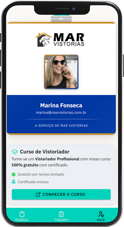 Aplicativo de vistoria do TRILHA no celular, funcionando offline em campo